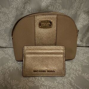 Michael Kors Metallic Card Holder and Small Bag